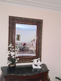 Ornate Carved beveled glass mirror