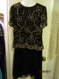SEQUIN TOP 2 AND BLACK LONG SKIRT