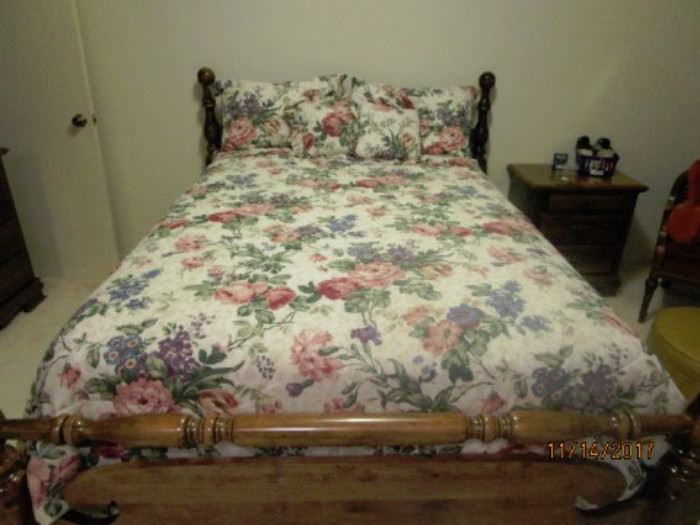 Full Size bed.  Solid wood.  Excellent condition