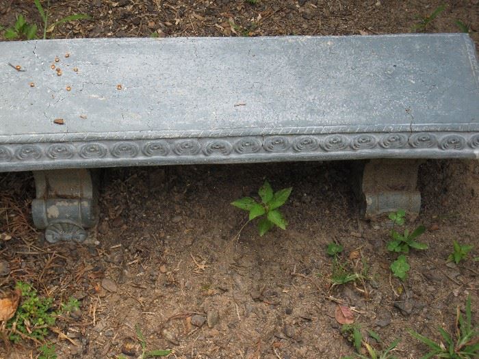Small cement garden bench - low to the ground - for a fairy garden