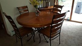 Pedestal dining table and (4) chairs