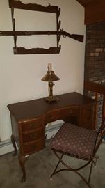 Gun Rack and antique desk