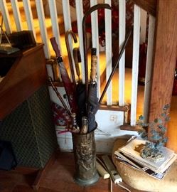 Umbrella stand with canes 