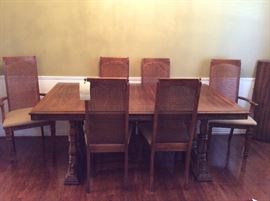 Dining room table with six chairs