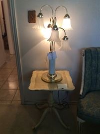 side table and lamp