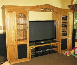 huge oak entertainment center