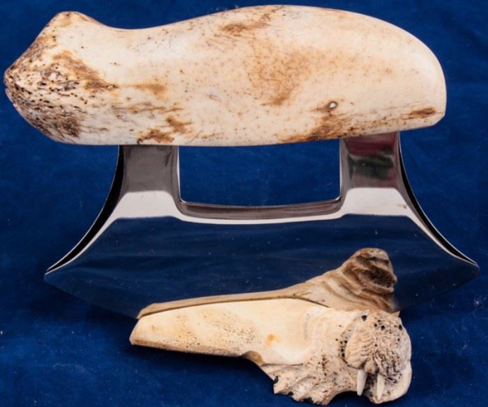 Lot 384 - Alaskan Ulu Knife Fossil Walrus Bone