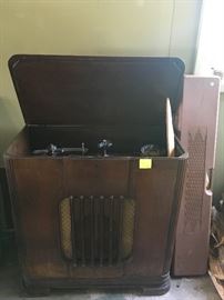 antique phonograph, as found