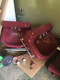 vintage burgundy sinks