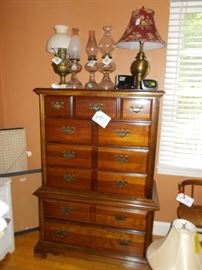 cherry chest, lamps