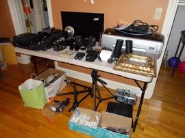 photo printer, tv, vintage cameras and photography misc, electronics