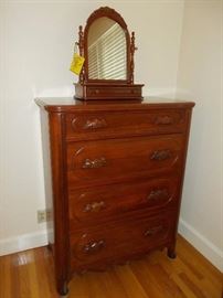 Davis cherry dresser with shaving mirror