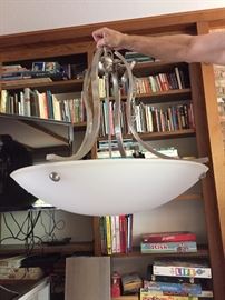 Modern light fixture 28"X28" plus chain. New and never used.