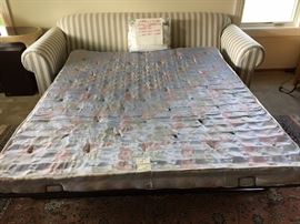 Queen size Stearns & Foster sofa bed. Includes mattress pad, two throw pillow covers, and arm rest covers. Exceptional condition. Very easy to open and close. Rarely used 90" X 35".