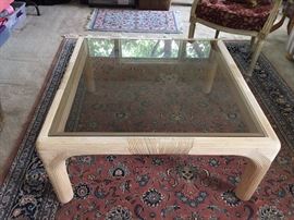 Cocktail table 36" X 36". Matching sofa table available 50" X 18".