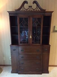 Antique Duncan Phyfe Mahogany Hutch secretary. 80" X 46" X 15 deep. Dovetailed.
