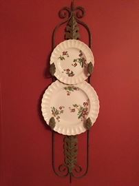 Pair of decorative plate racks.