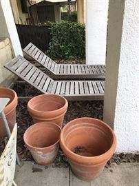 Clay Pots Wooden Lounge Chairs