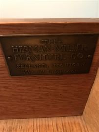 Herman Miller Chest label