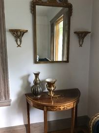 Vintage Mirror Inlaid Table