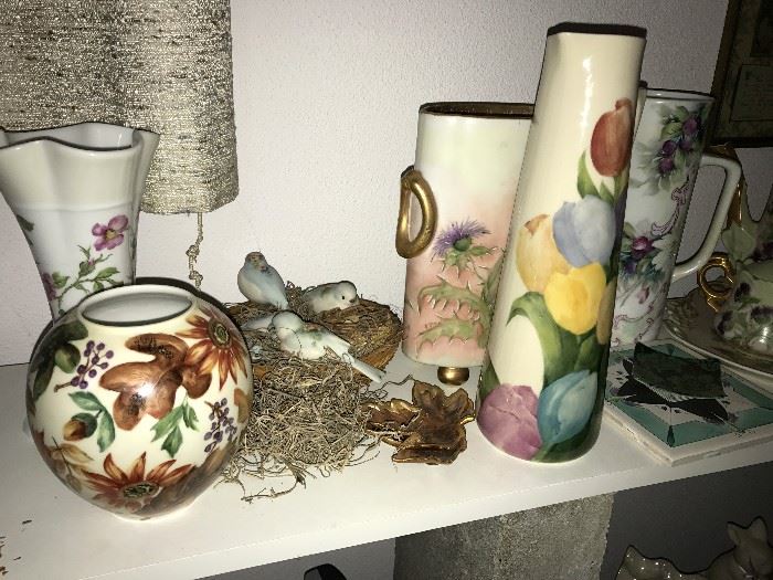 Hand painted ceramic vases