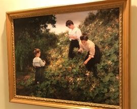 Tranquil wall art "Picking Blackberries"