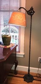Vintage standing lamp with pierced shade