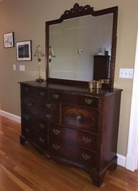 Lexington Dresser with mirror and marquetry inlays