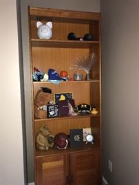 Teak 6 foot bookcase with bottom cupboard.
We also have two more of these bookcases without the bottom cupboard that are 7 feet tall and two corner units.