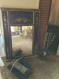 another fabulous mirror and fireplace tools