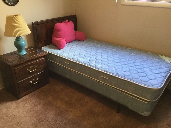 twin bed and night stand