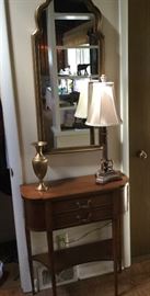 small Heckman entry table and mirror