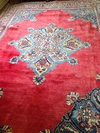 Brilliant red Persian rug (Mashad) - 8 feet 1 inch x 10 feet 9 inches