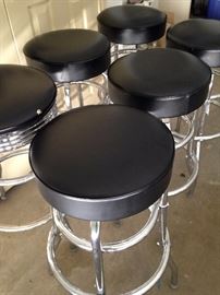 Black and chrome bar stools