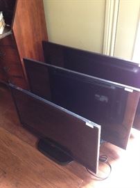 Three sizes of flatscreen TV's