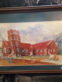 Christ Episcopal Church - watercolor print by Tylerite Dana Adams 