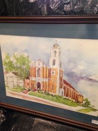 Cathedral of the Immaculate Conception - watercolor print by Tylerite Dana Adams (signed)