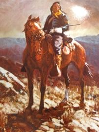 One of several Western art plates - "Indian Scout"