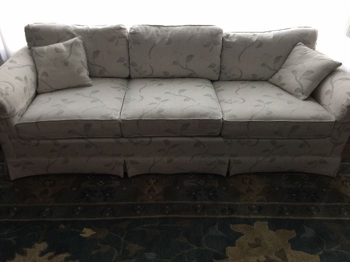 BUY IT NOW - Lot # 104  Traditional sofa in off-white; very clean. $200