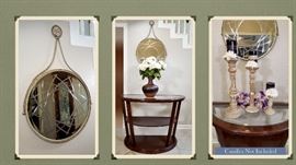 Mirror, entry table, candle set