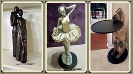 dog buttler, ballerina, couple wood art