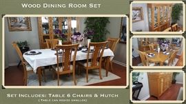 Dining Room Set.. 6 Chairs and Hutch... (beautiful cut glass decor sold separately as well)