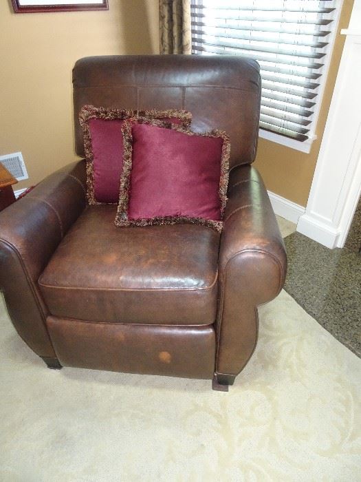 Kravit leather Recliner also- "Made in America" 34"D X 38"H X 36"W