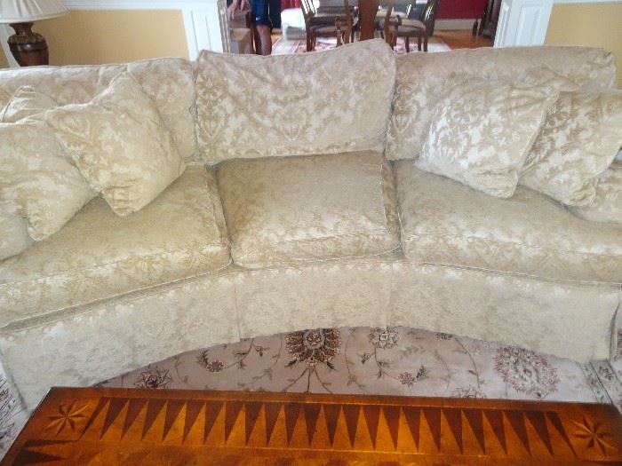 Beautiful Custom Damask Sofa - 112"W X 35"H X 44"D