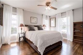 $300 - Queen wooden Sleigh style bed