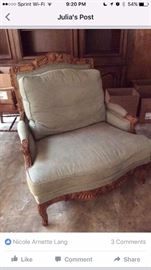 $200 - Pale seaglass green Oversized chair
