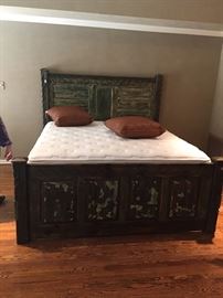 $500 Custom King size bed. Gorgeous solid wood bed with Southwestern character - Custom built and purchased from a studio in New York.