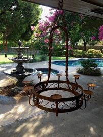 $100 - Outdoor candle chandelier - Iron custom 3ft tall