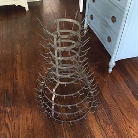 $200 - Vintage French bottle drying rack called in France "Hérisson à bouteilles" (Hedgehog for bottles) - French wine cellar - Galvanized metal for and Industrial decor, a loft or the garden. It can also be an original Christmas Decor 