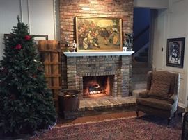 $300/set, $150 each, $75 for ottoman - Pair of custom Queen Anne chairs and matching ottoman (One of two shown (plus ottoman) - Queen Ann chairs)